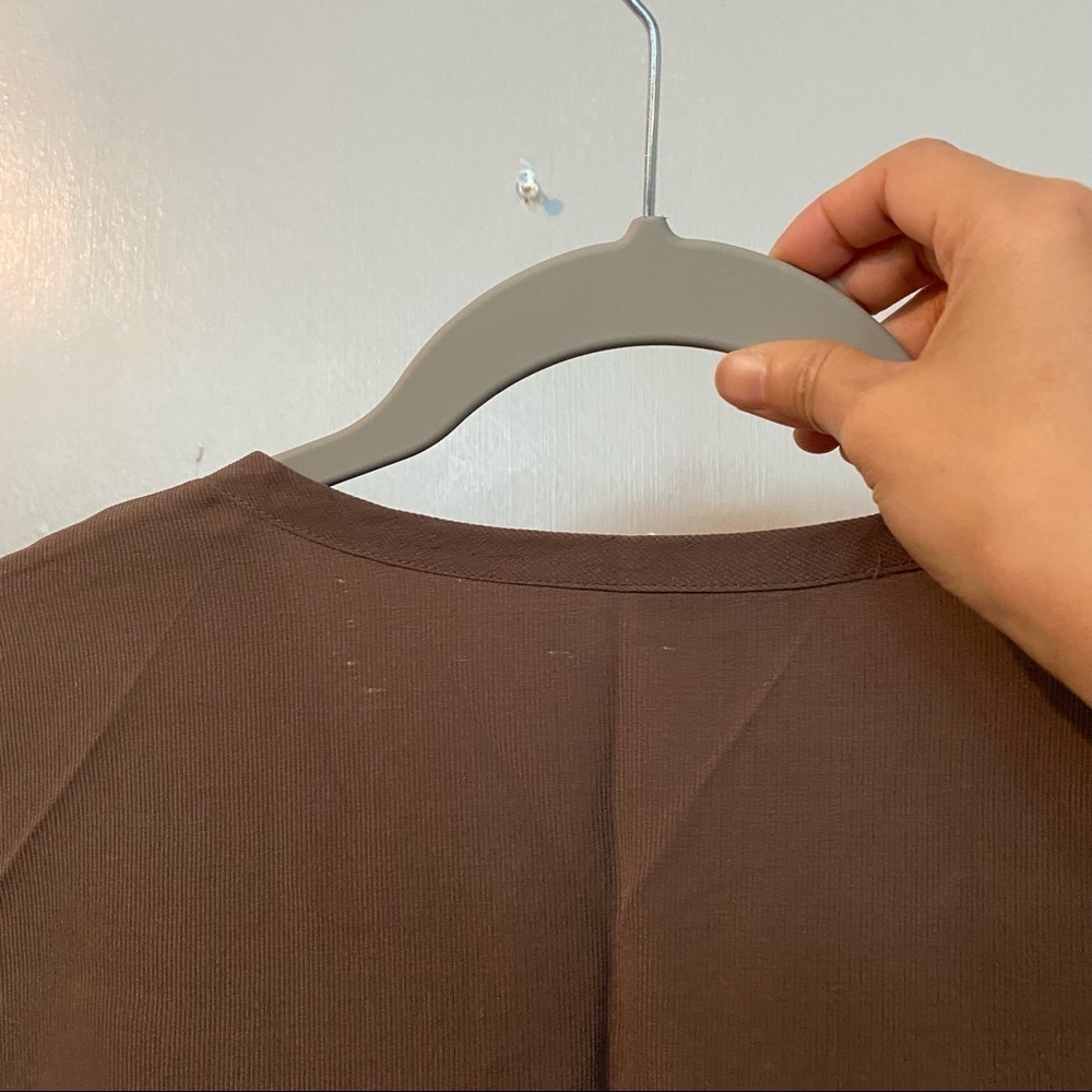 FLAX Brown Silk Lightweight Shirt Size Medium - Picture 6 of 7